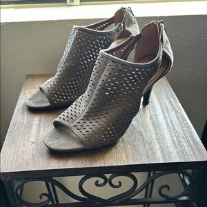 Gray Women's Peep-Toe Heels